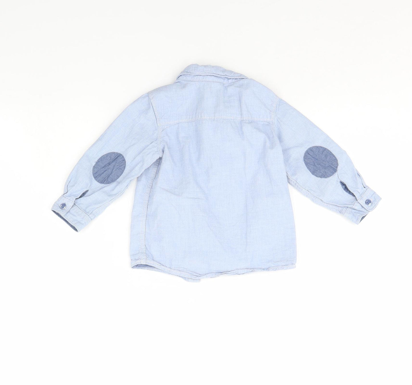 H&M Boys Blue   Basic Button-Up Size 12 Months