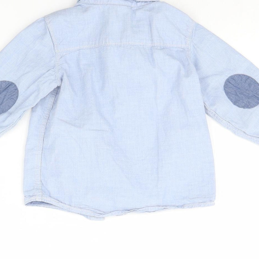 H&M Boys Blue   Basic Button-Up Size 12 Months