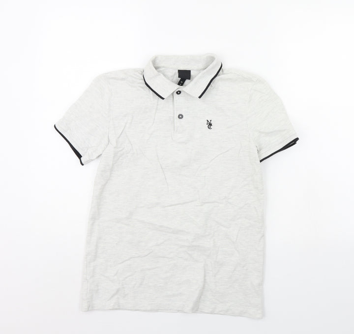 H&M Mens Grey Polo Size S