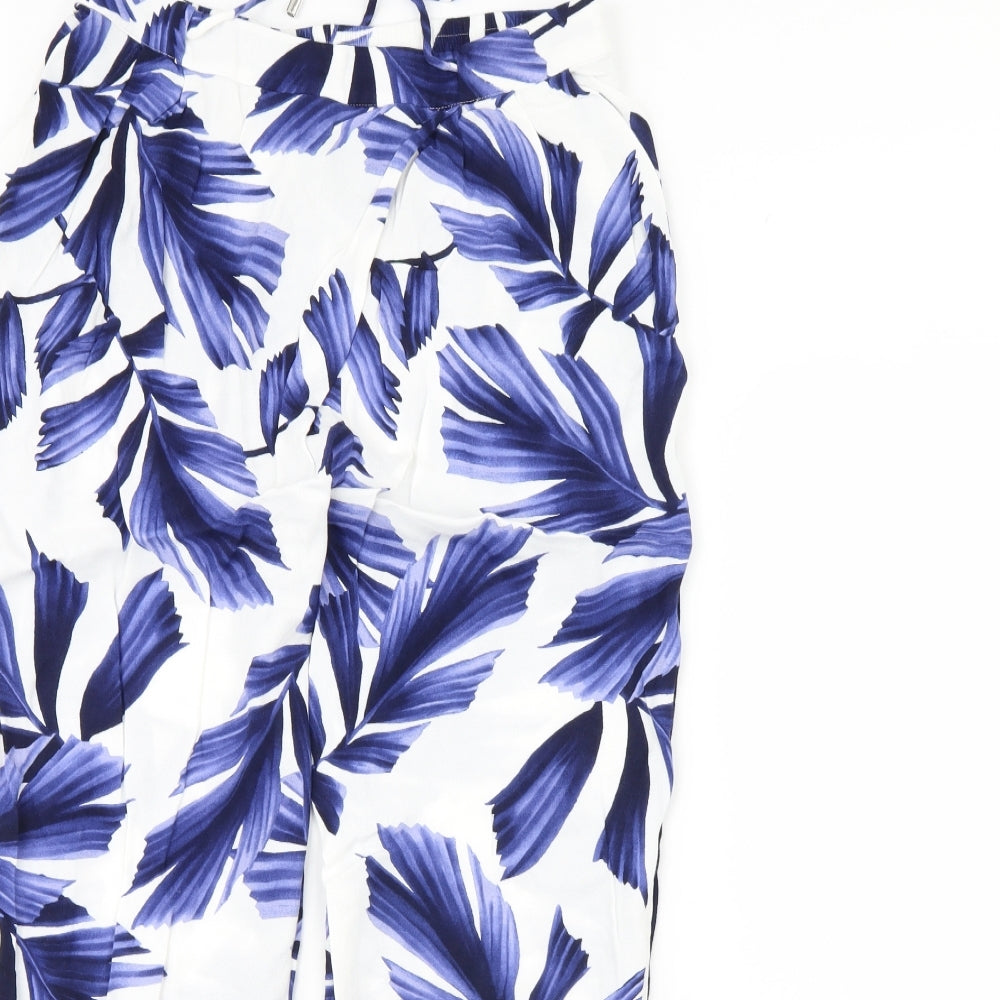 Phase Eight Womens White Floral  Trousers  Size 30 in L30 in