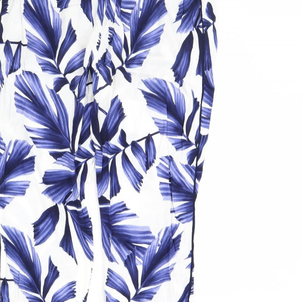 Phase Eight Womens White Floral  Trousers  Size 30 in L30 in