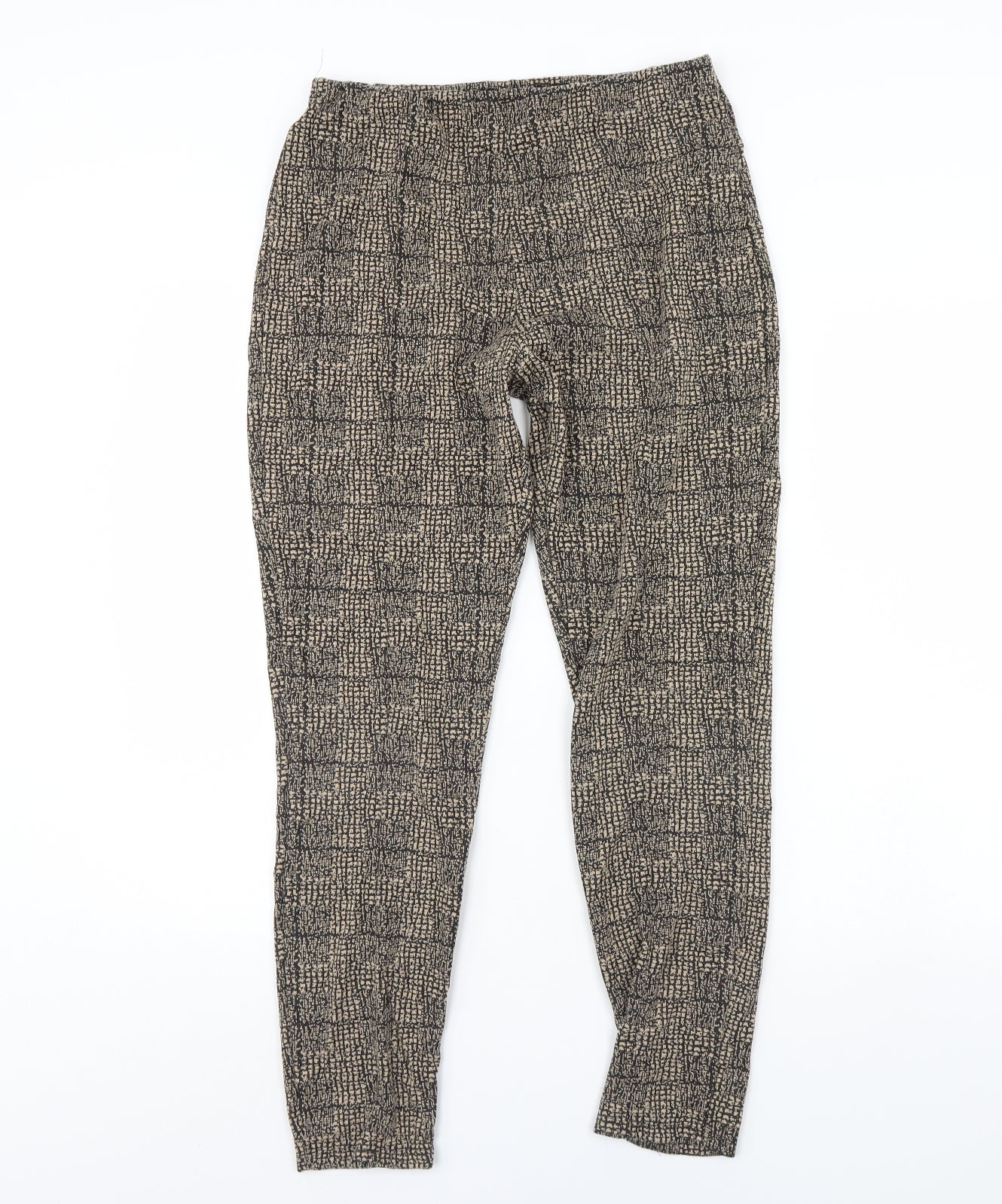M&Co Womens Black Geometric  Trousers  Size 12 L29 in