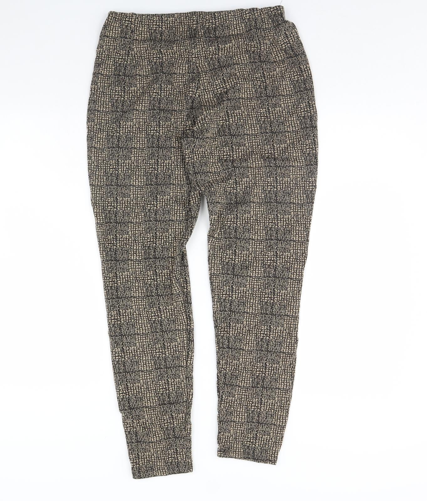 M&Co Womens Black Geometric  Trousers  Size 12 L29 in