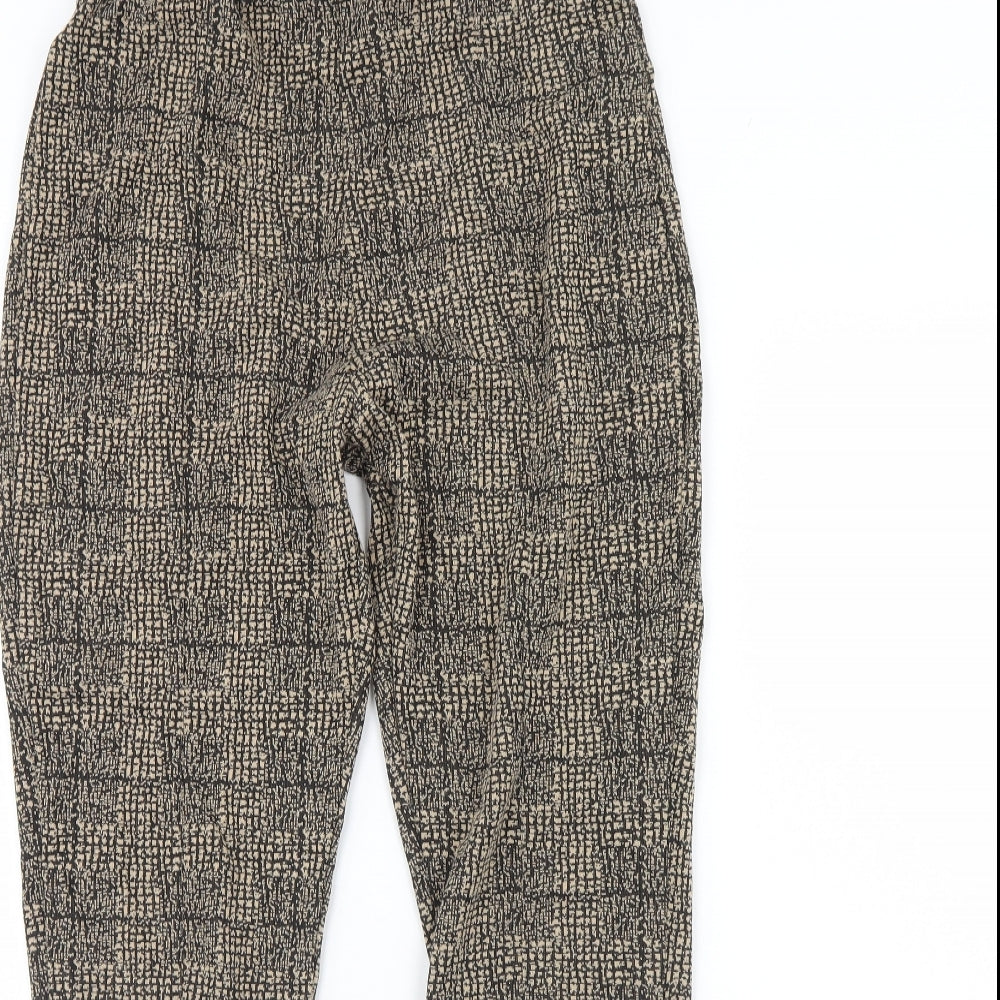 M&Co Womens Black Geometric  Trousers  Size 12 L29 in