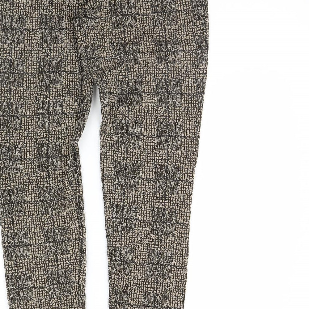 M&Co Womens Black Geometric  Trousers  Size 12 L29 in