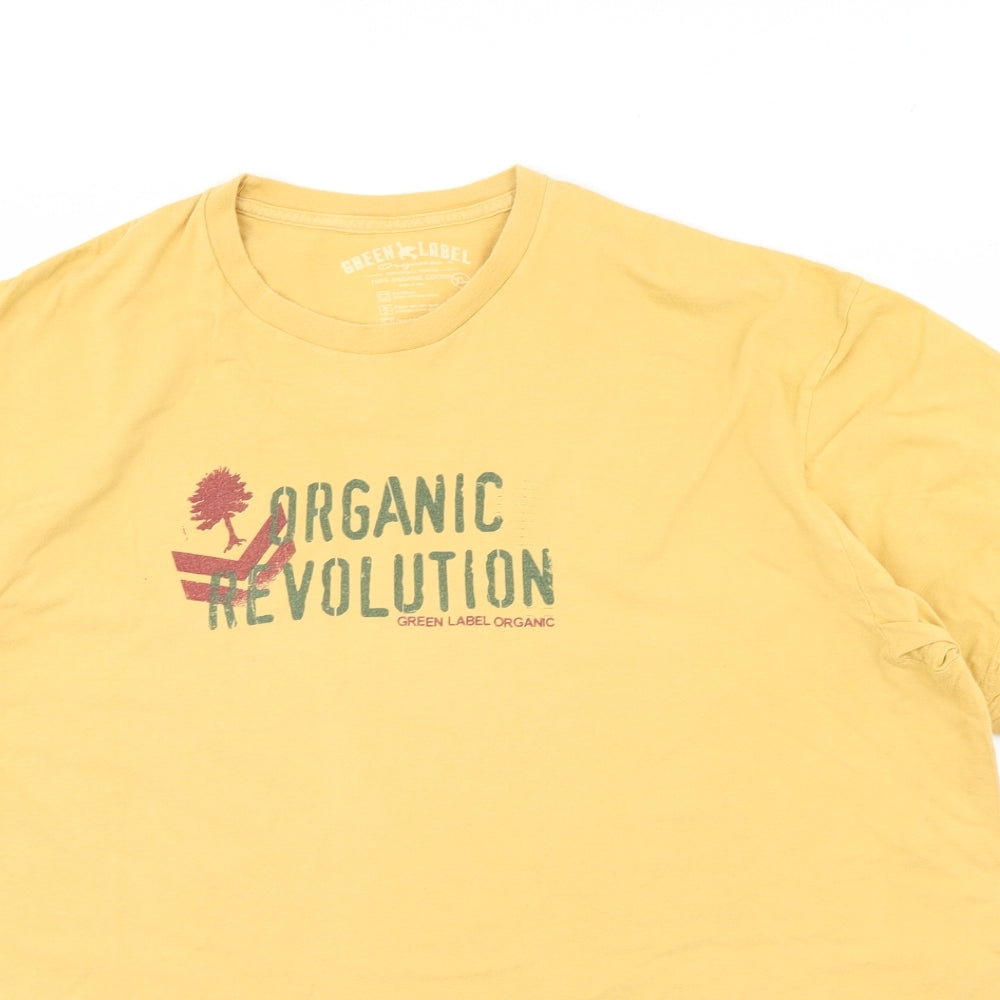 Green label  Mens Yellow    T-Shirt Size XL