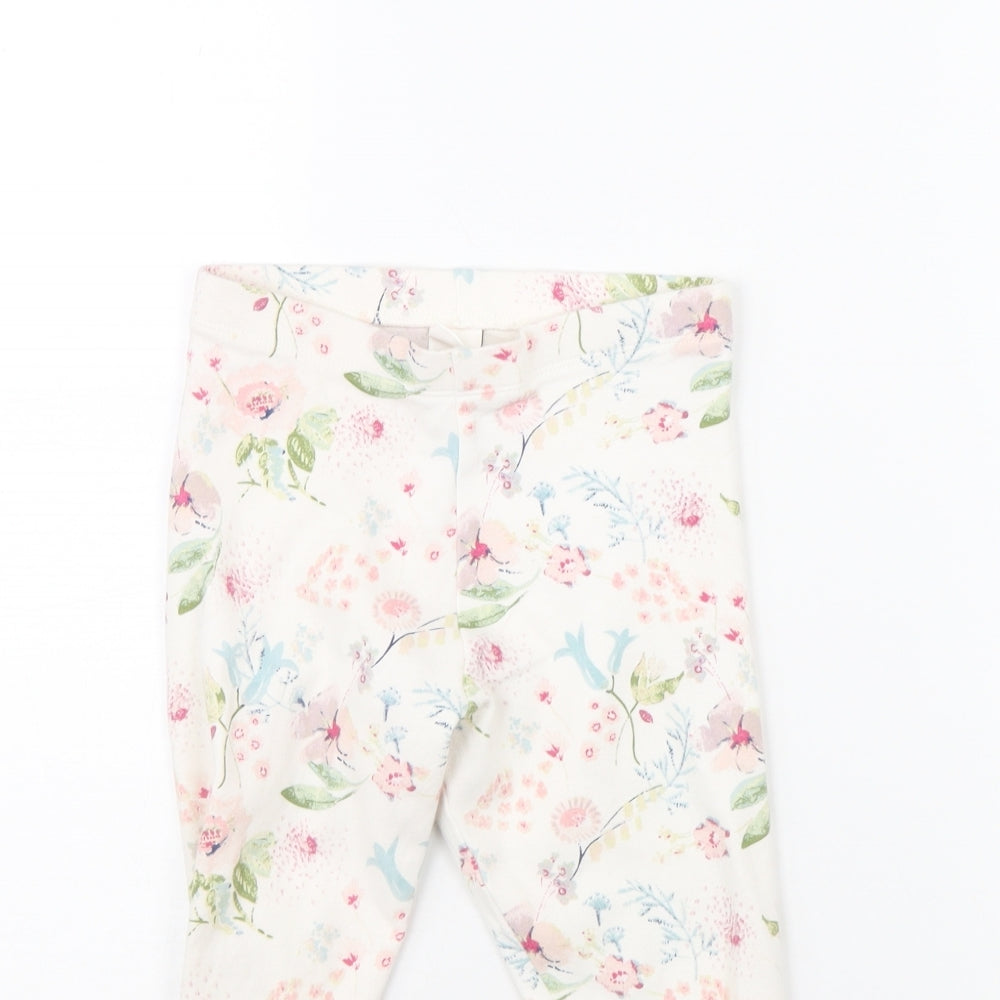 NEXT Girls White Floral  Jogger Trousers Size 7 Years