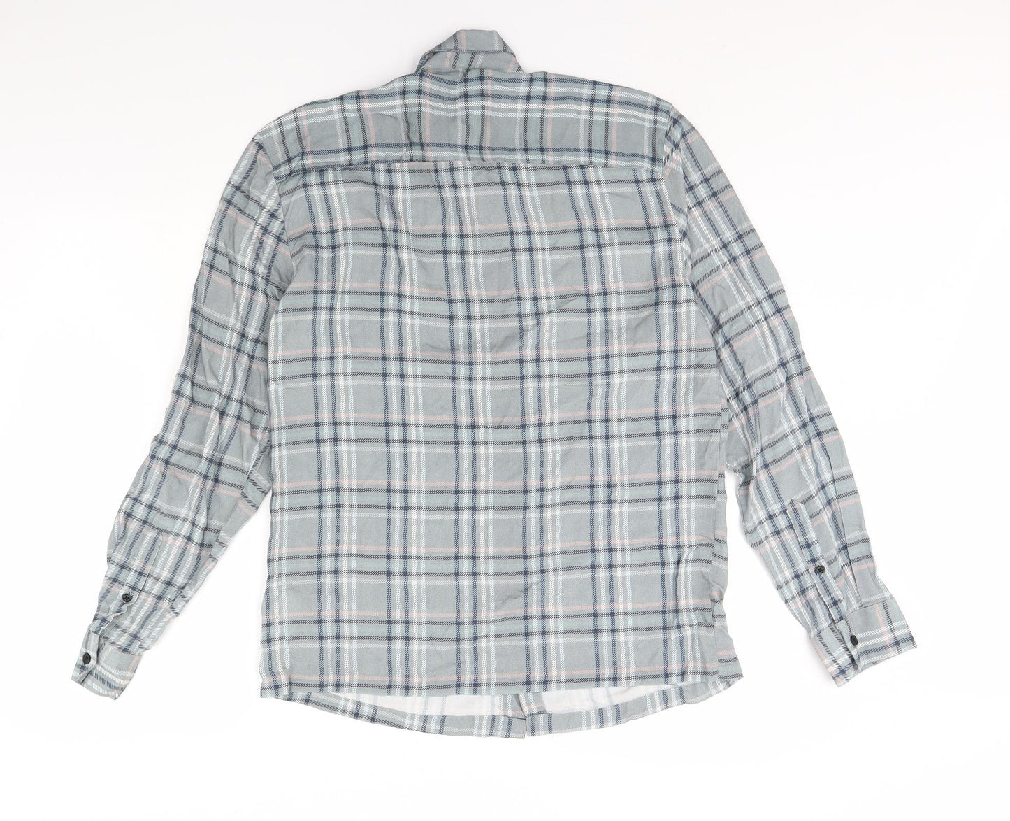 Topman Mens Grey Check   Dress Shirt Size M