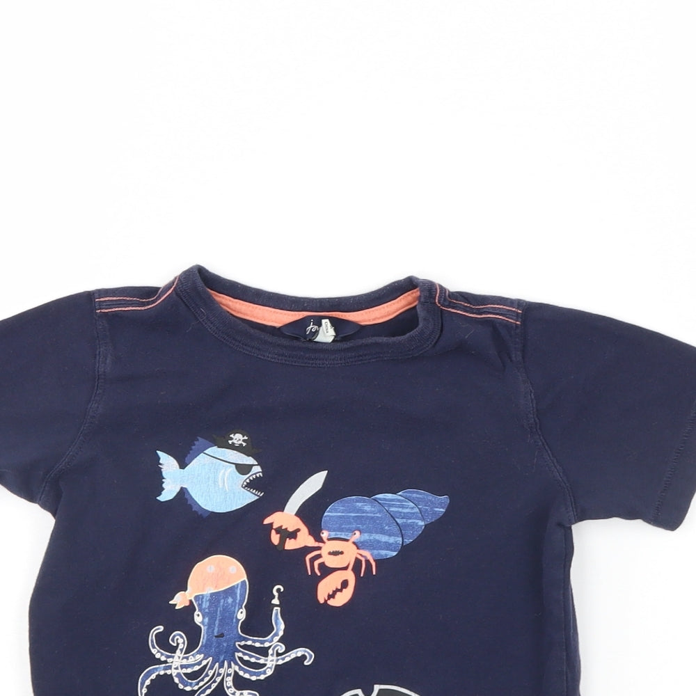 Joules Boys Blue   Basic T-Shirt Size 4 Years  - sea life