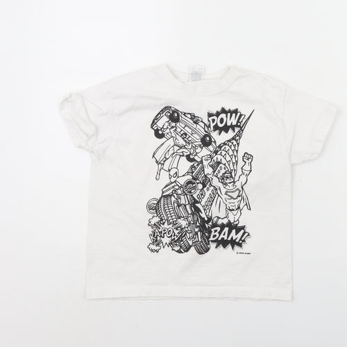 Fruit of the Loom Boys White   Basic T-Shirt Size 5 Years  - Comic Print