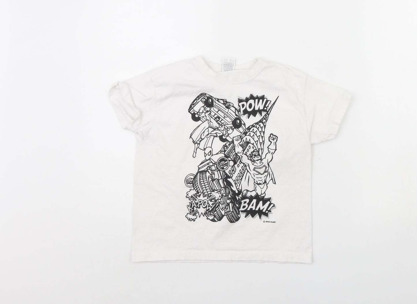 Fruit of the Loom Boys White   Basic T-Shirt Size 5 Years  - Comic Print