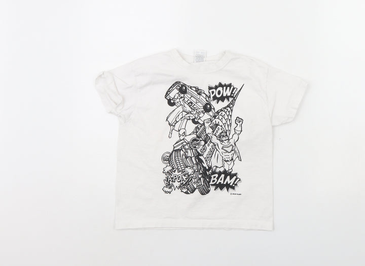 Fruit of the Loom Boys White   Basic T-Shirt Size 5 Years  - Comic Print