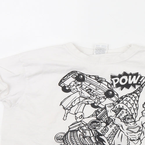 Fruit of the Loom Boys White   Basic T-Shirt Size 5 Years  - Comic Print