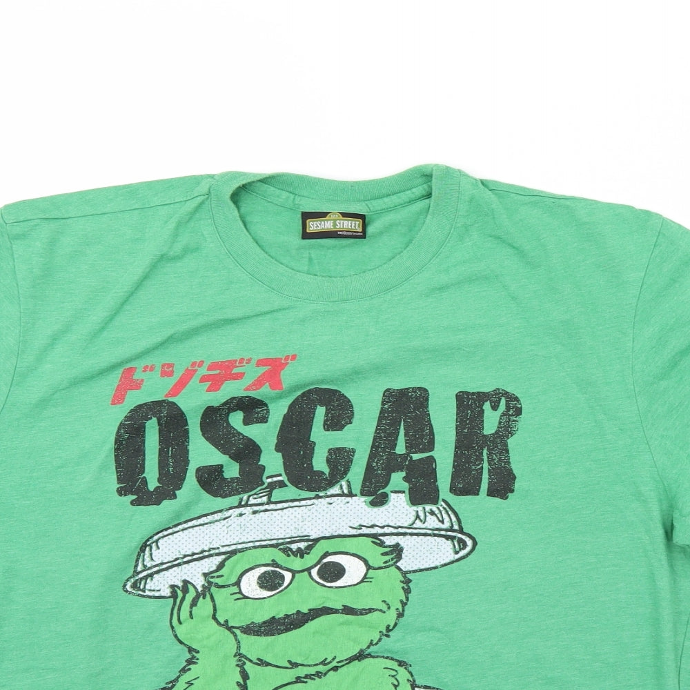 TU Mens Green    T-Shirt Size M  - Sesame Street