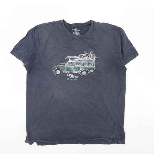 Fat Face Mens Blue    T-Shirt Size L  - Land rover