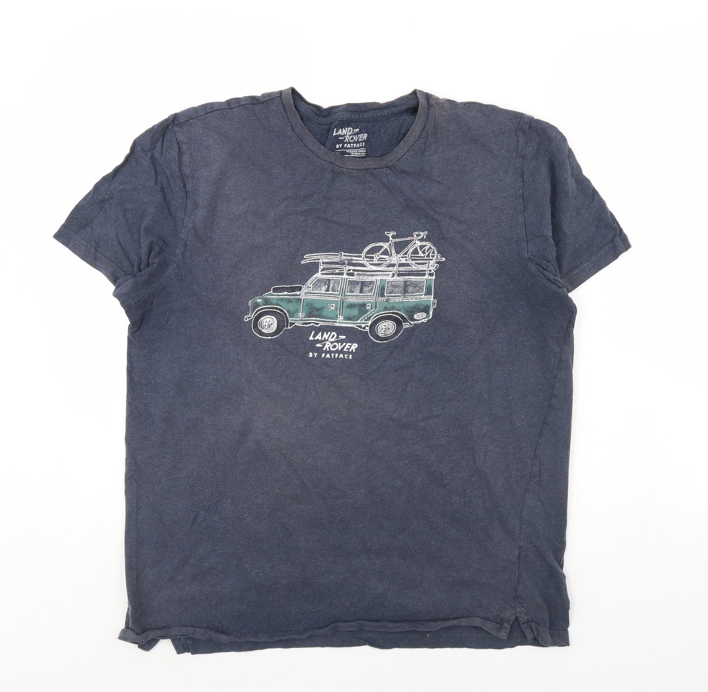 Fat Face Mens Blue    T-Shirt Size L  - Land rover