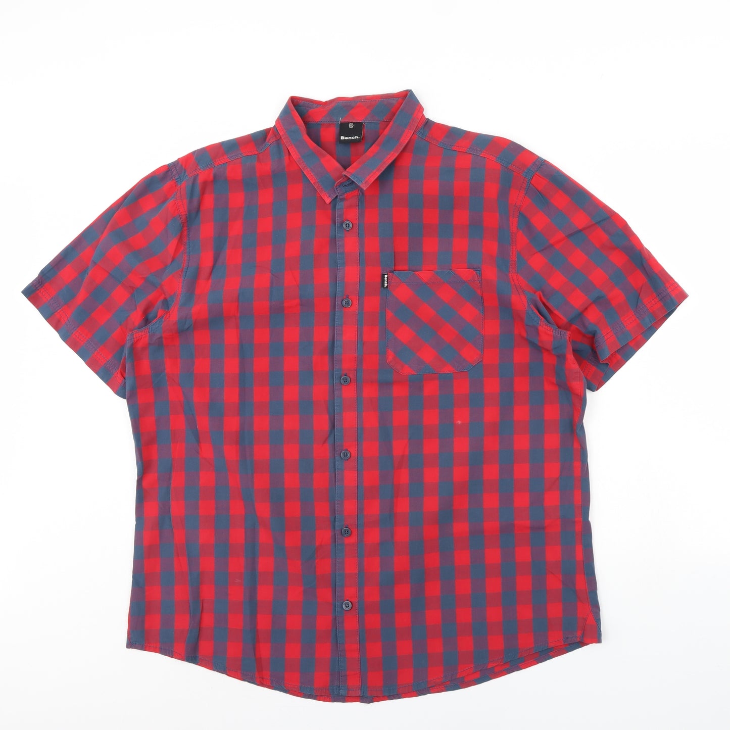 Bench Mens Red Plaid   Dress Shirt Size 2XL