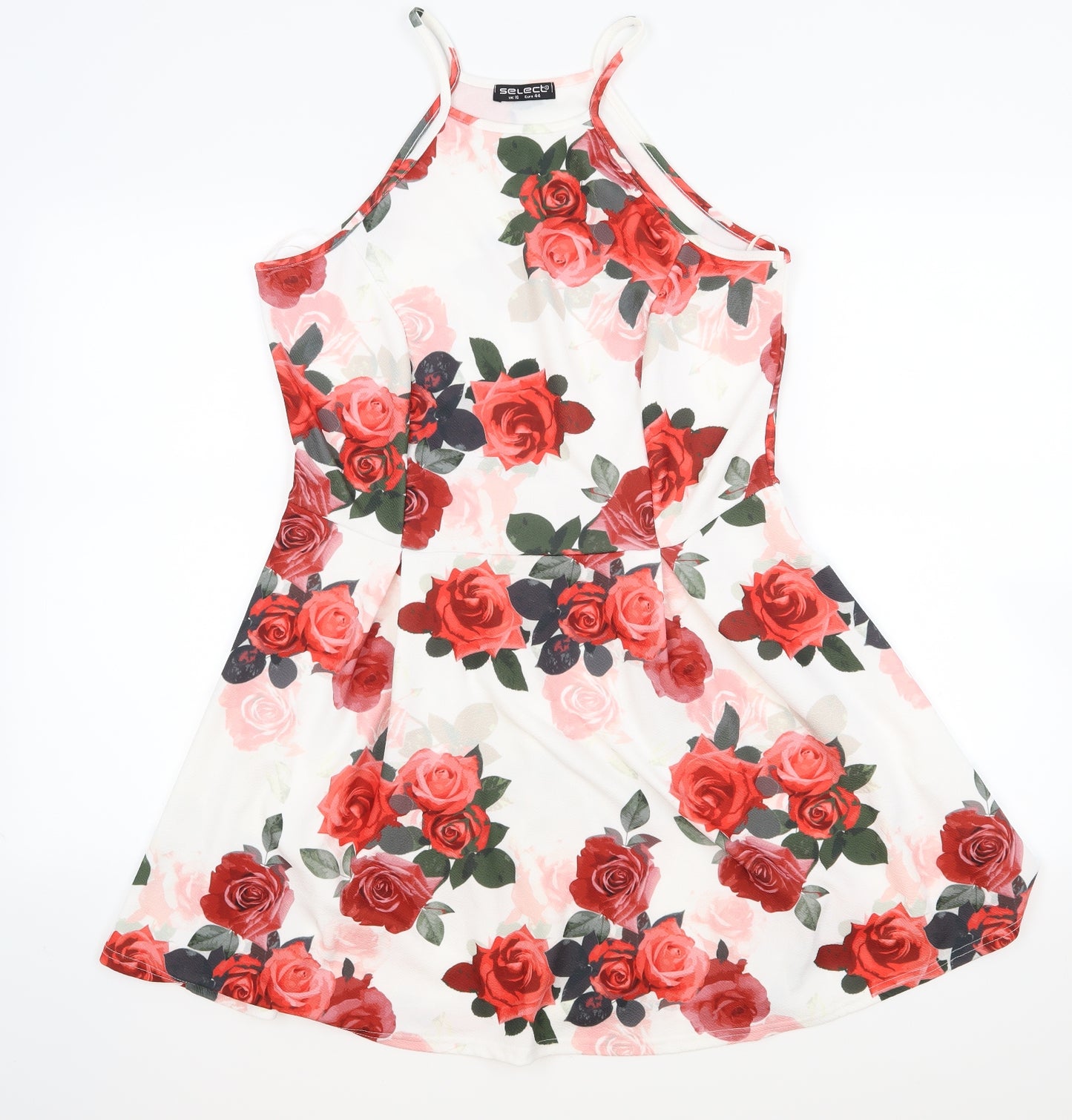 Select Womens White Floral  Skater Dress  Size 16