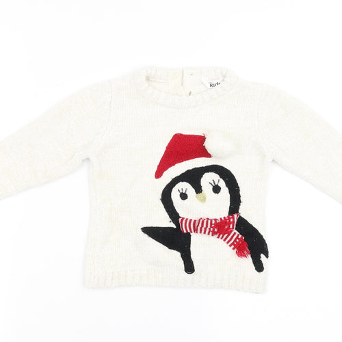 M&Co Girls White   Pullover Sweatshirt Size 2-3 Years