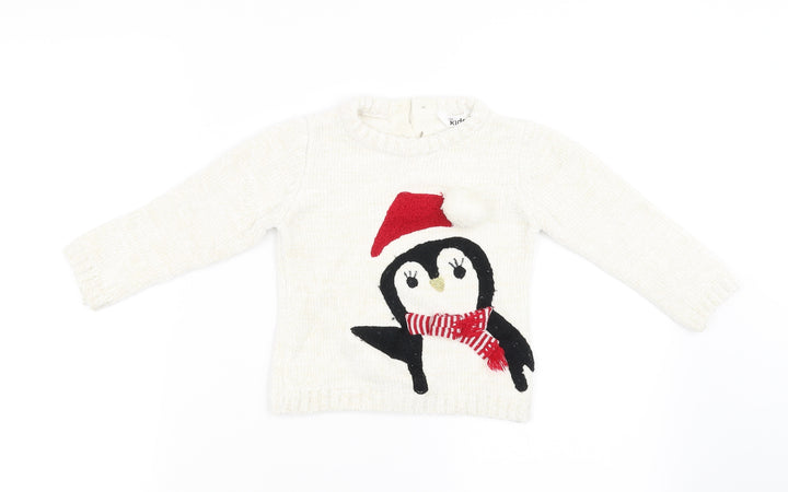 M&Co Girls White Pullover Sweatshirt Size 2-3 Years