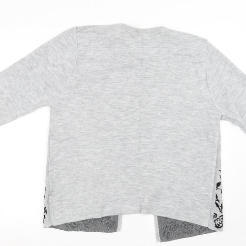 Autonomy Womens Grey Floral  Wrap Sweatshirt Size L
