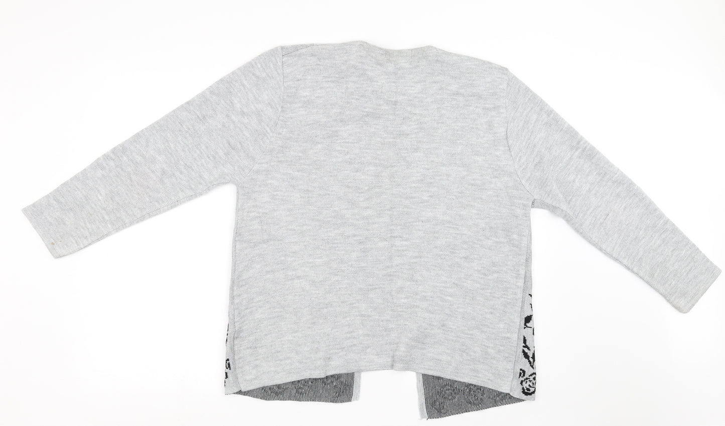 Autonomy Womens Grey Floral  Wrap Sweatshirt Size L