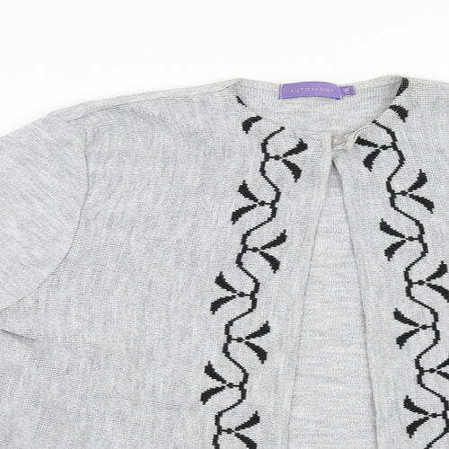Autonomy Womens Grey Floral  Wrap Sweatshirt Size L