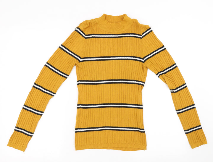 Primark Womens Yellow Striped Pullover Sweatshirt Size S