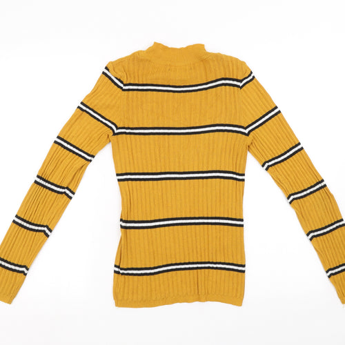 Primark Womens Yellow Striped  Pullover Sweatshirt Size S