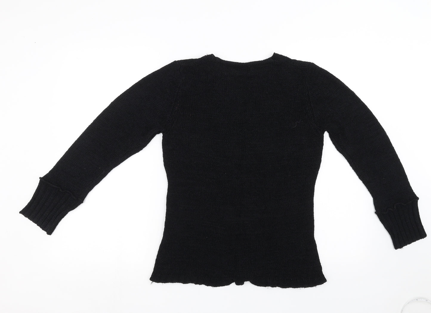 Donatella Maurizio Womens Black   Pullover Sweatshirt Size M