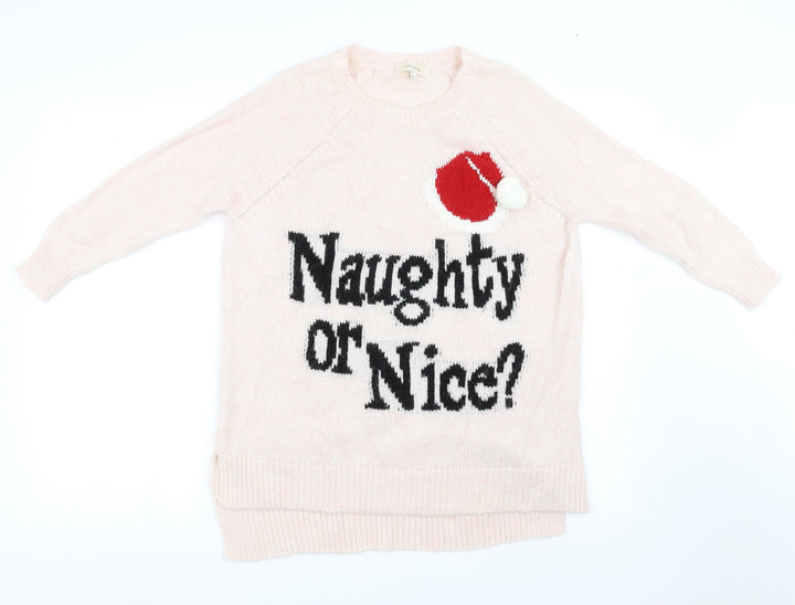 River Island Womens Pink   Pullover Sweatshirt Size 6  - chrismas
