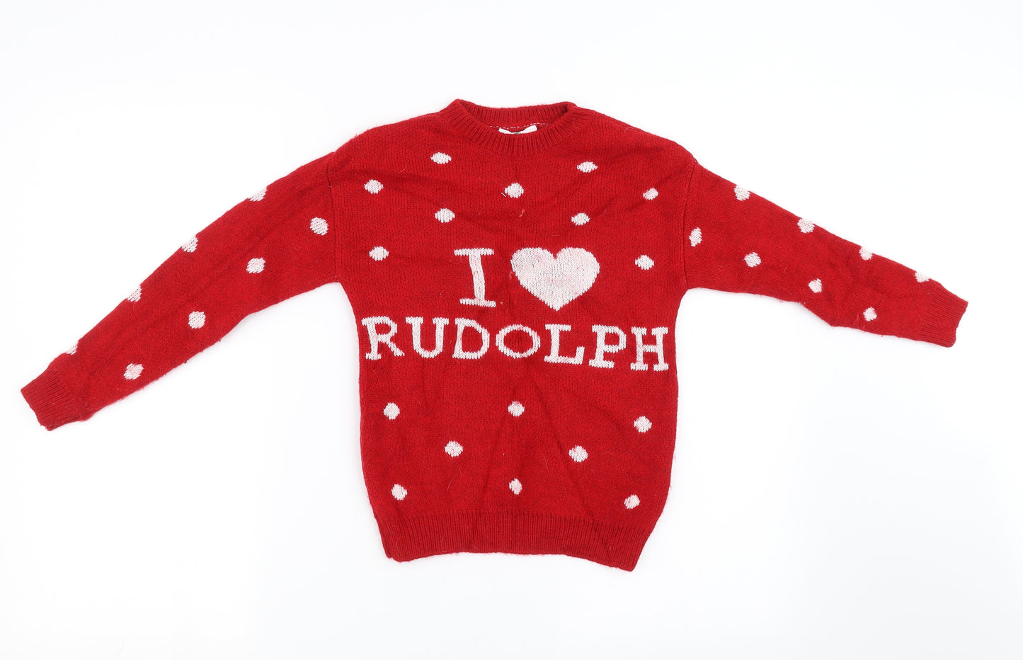 George Girls Red   Pullover Sweatshirt Size 5-6 Years  - christmas