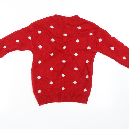 George Girls Red   Pullover Sweatshirt Size 5-6 Years  - christmas