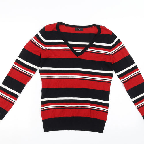TESCO Womens Red Striped  Pullover Sweatshirt Size 8