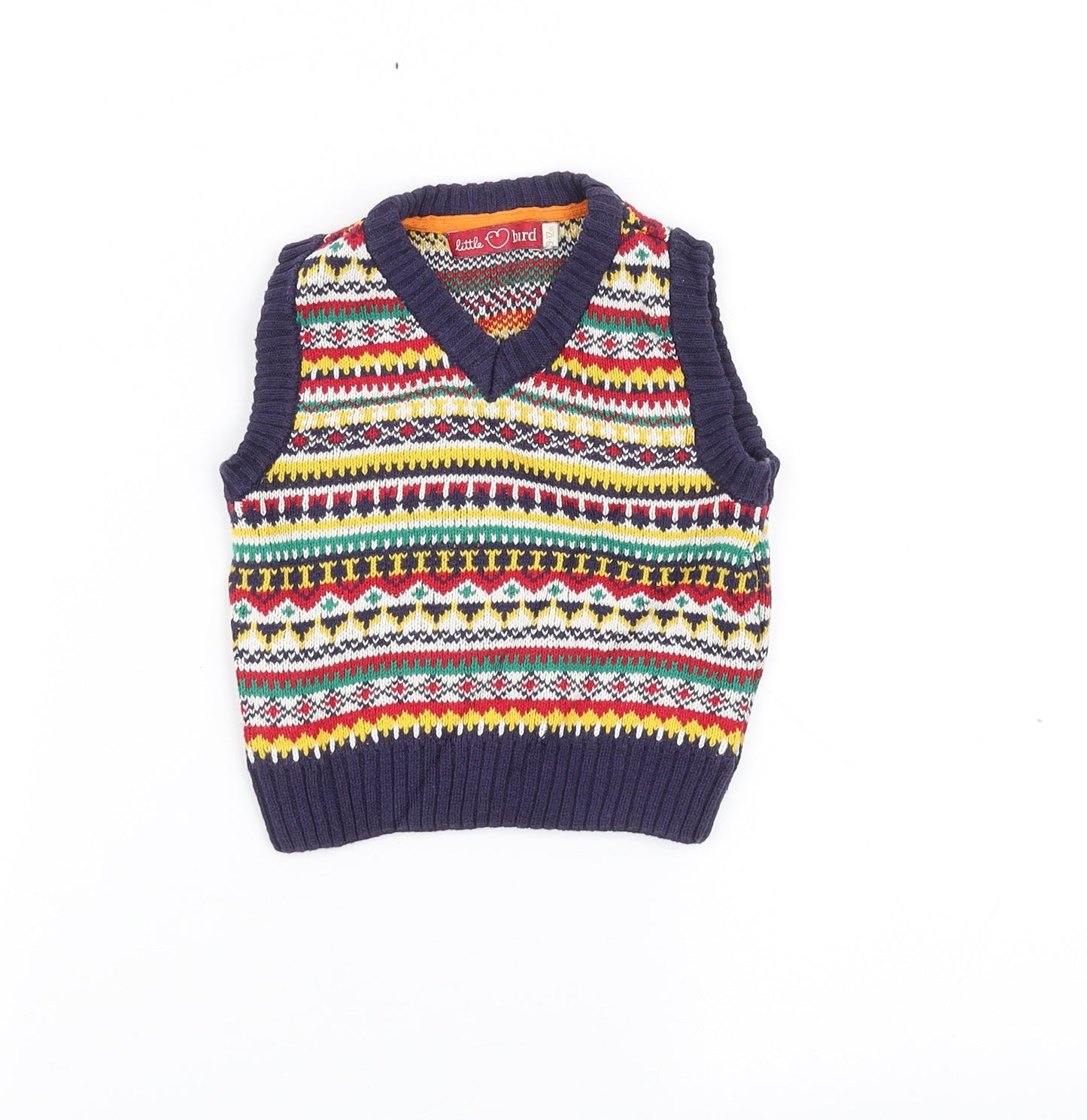 Little Bird Boys Yellow Geometric  Pullover Casual Size 9-12 Months