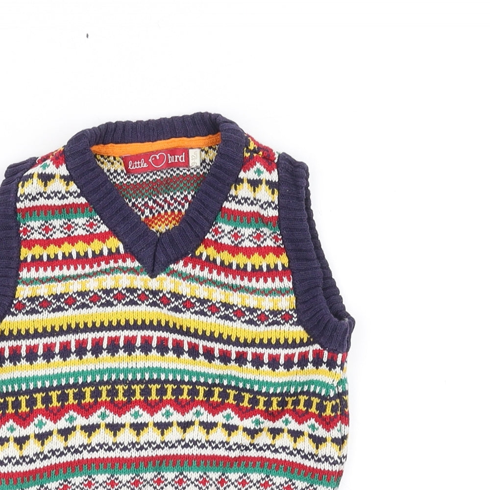 Little Bird Boys Yellow Geometric  Pullover Casual Size 9-12 Months
