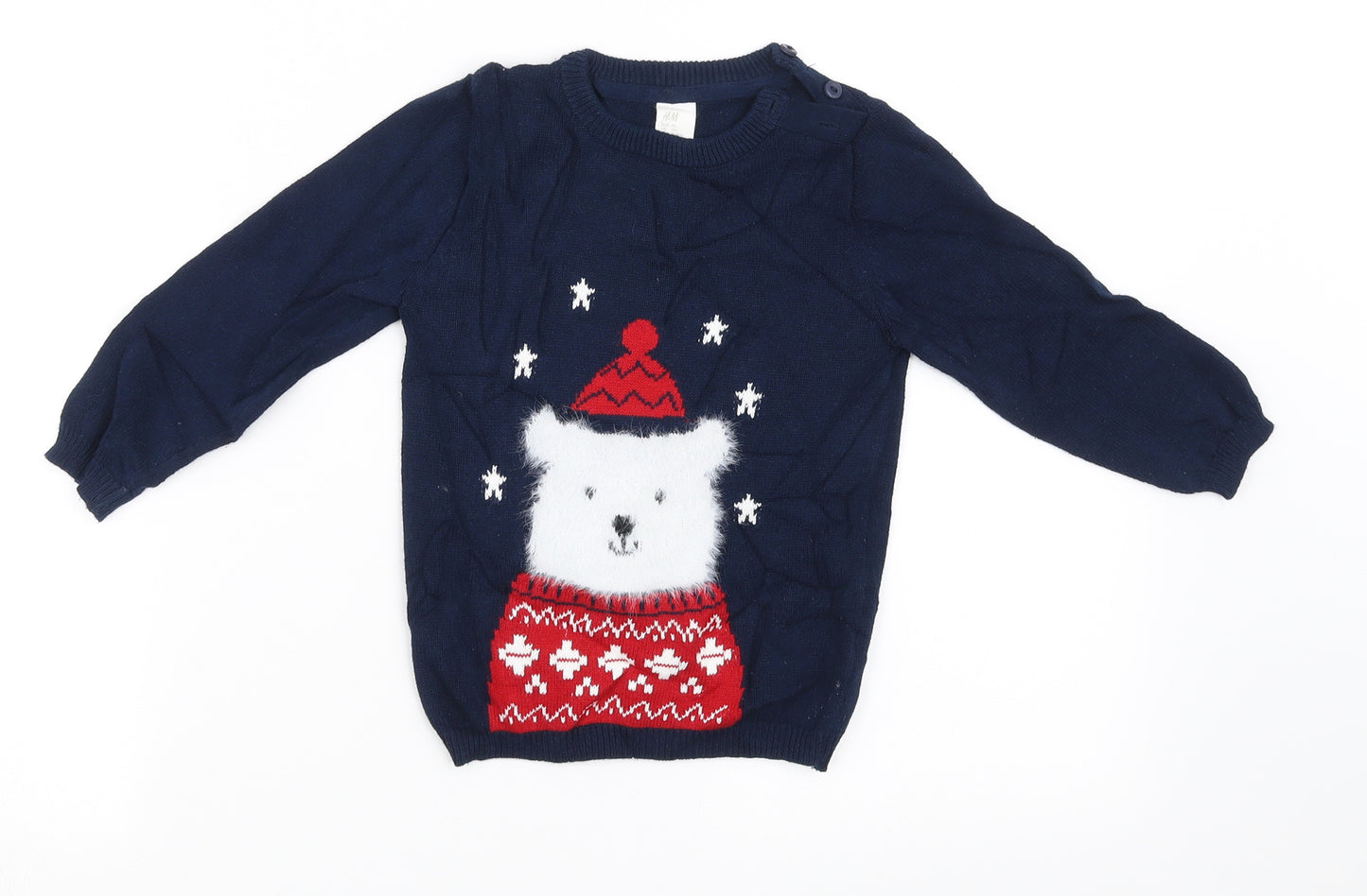 H&M Boys Blue   Pullover Jumper Size 12-18 Months