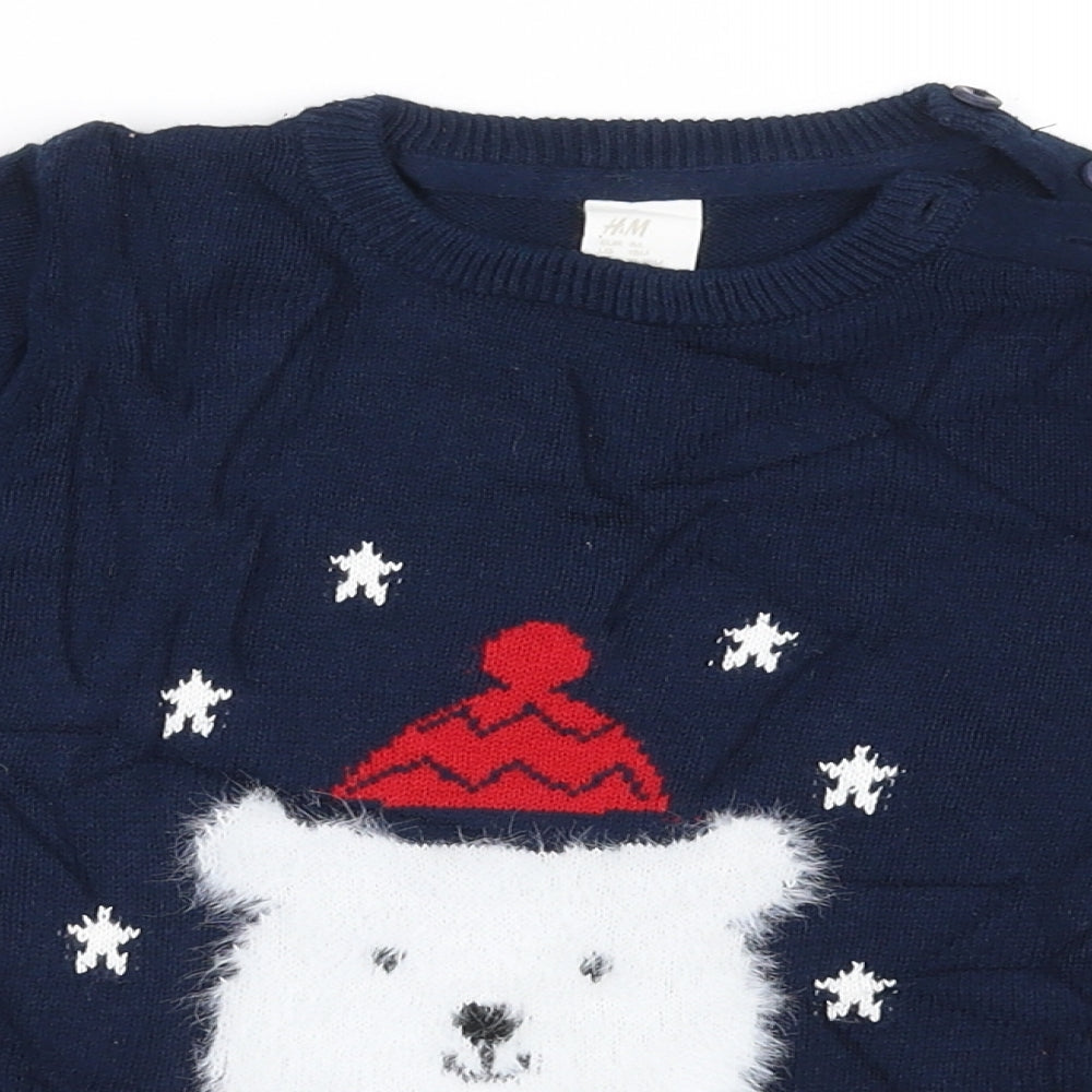 H&M Boys Blue   Pullover Jumper Size 12-18 Months