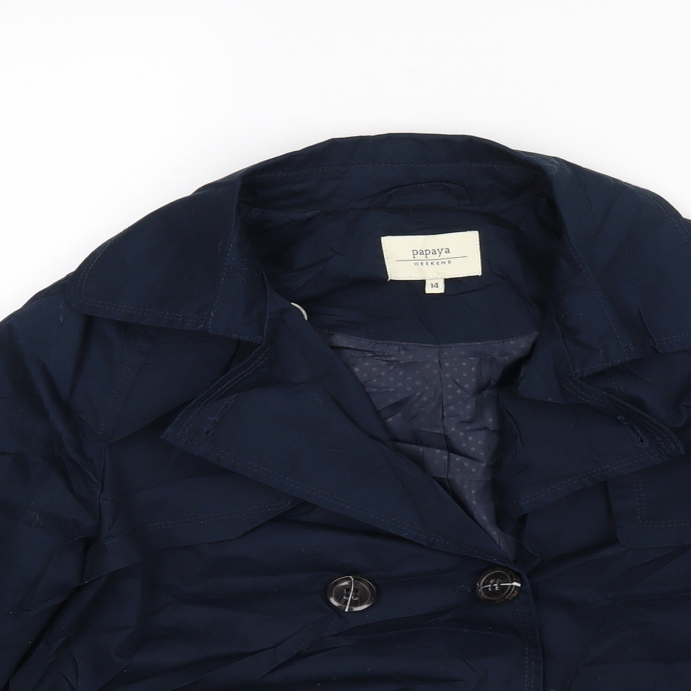 Papaya Womens Blue   Jacket Coat Size 14
