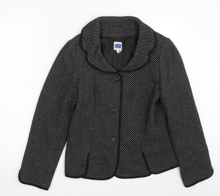 Penny plain Womens Black Polka Dot Jacket Coat Size 10
