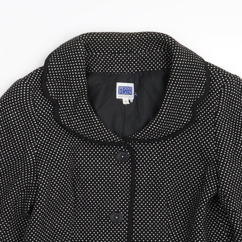 Penny plain Womens Black Polka Dot  Jacket Coat Size 10