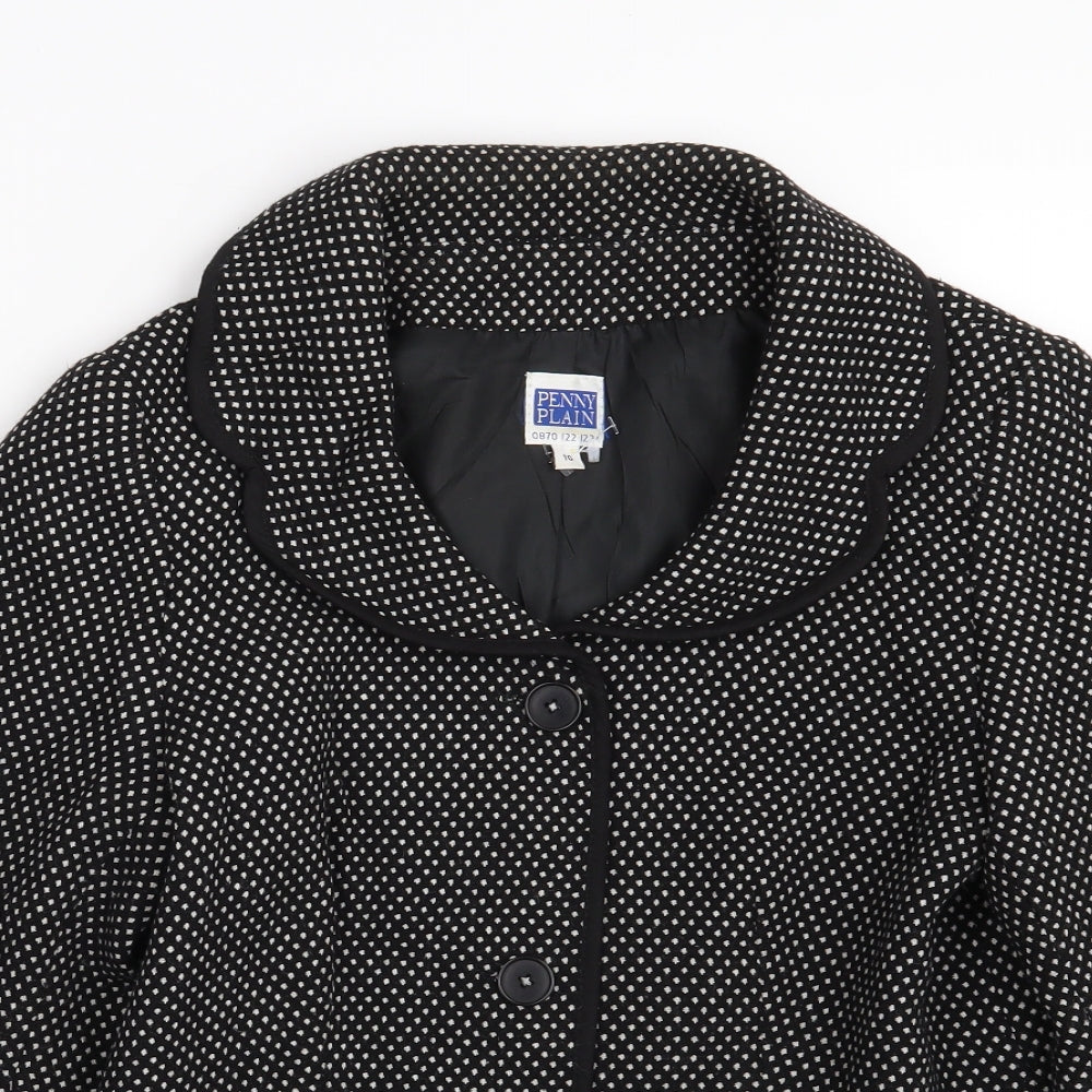 Penny plain Womens Black Polka Dot  Jacket Coat Size 10