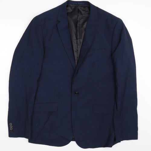 H&M Mens Blue   Jacket Suit Jacket Size 42