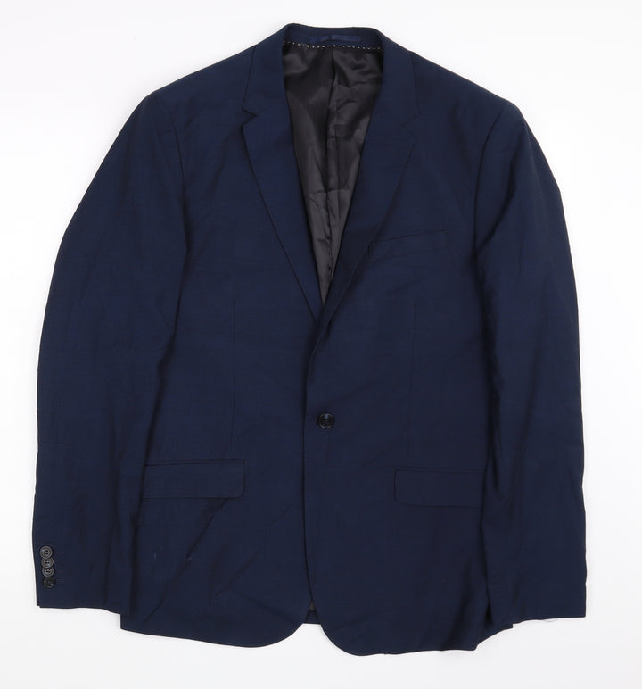 H&M Mens Blue   Jacket Suit Jacket Size 42