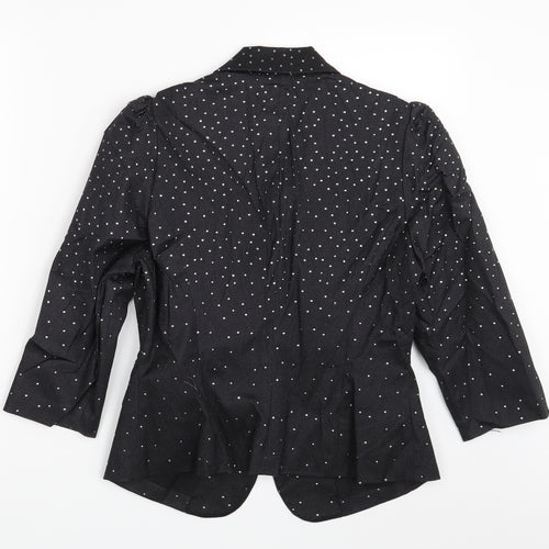 A wear Womens Black Polka Dot  Jacket Blazer Size 12