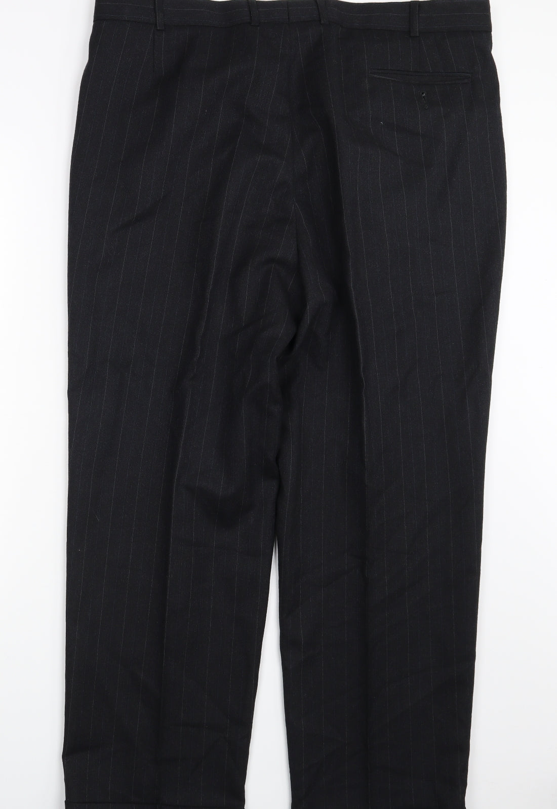 Pierre Cardin Mens Black Striped  Trousers  Size 39 L30 in
