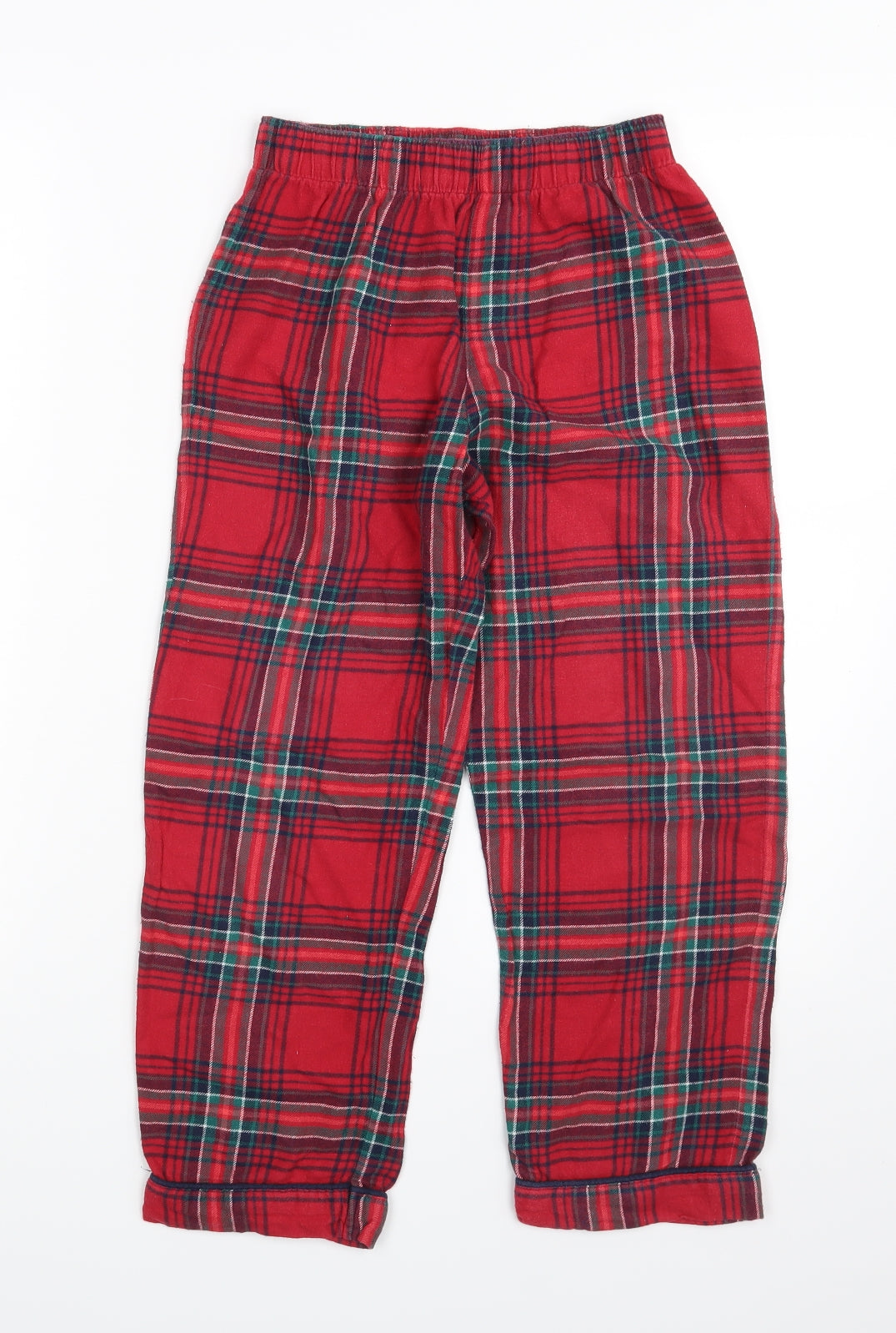Marks and Spencer Girls Red Check   Pyjama Pants Size 9-10 Years
