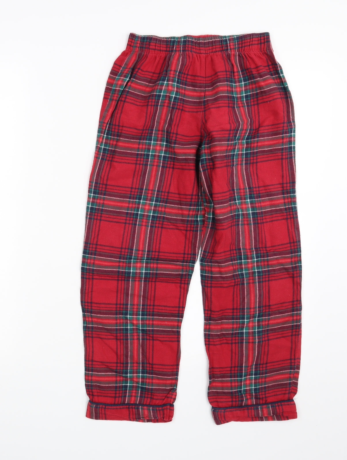 Marks and Spencer Girls Red Check   Pyjama Pants Size 9-10 Years