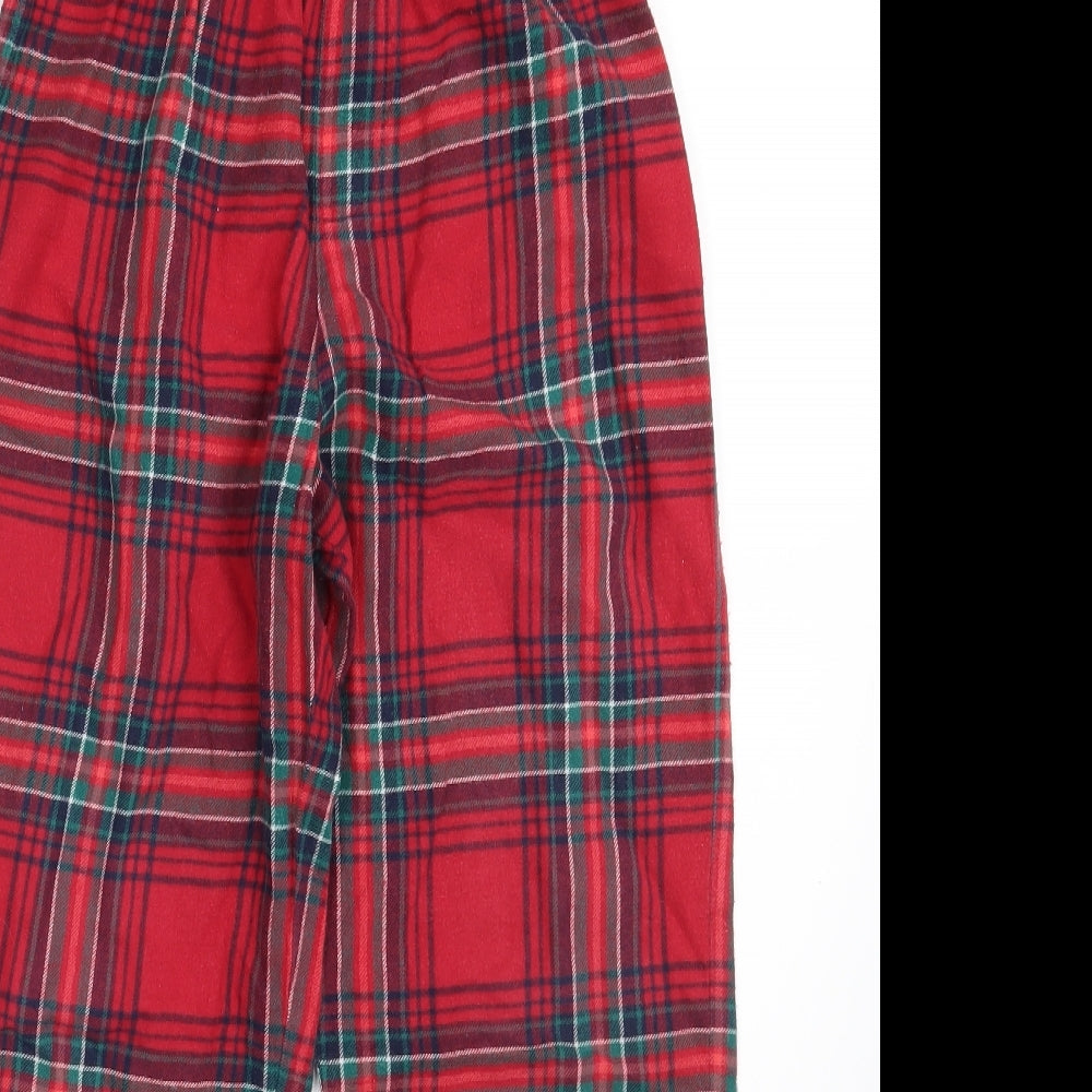 Marks and Spencer Girls Red Check   Pyjama Pants Size 9-10 Years