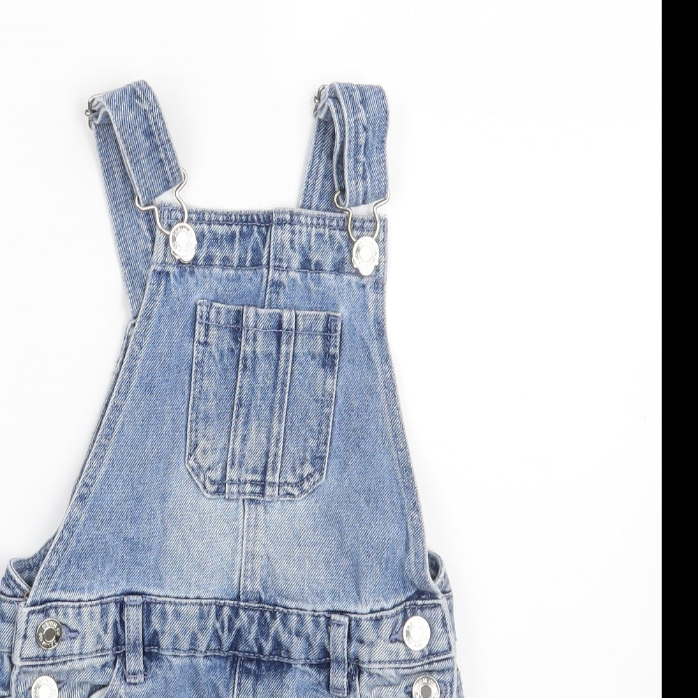 Denim & Co. Girls Blue   Dungaree One-Piece Size 5-6 Years